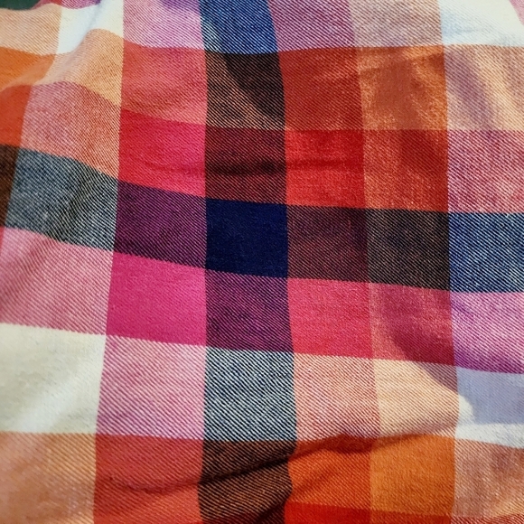 Old Navy Plaid Pink Button Up Shirt 100% Cotton Women's XL Autumn Casual EUC - Picture 4 of 7